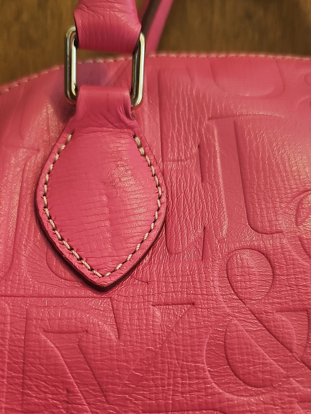 Dooney & Bourke Dark Pink Embossed Dome Satchel with Detachable Strap - Picture 8 of 16